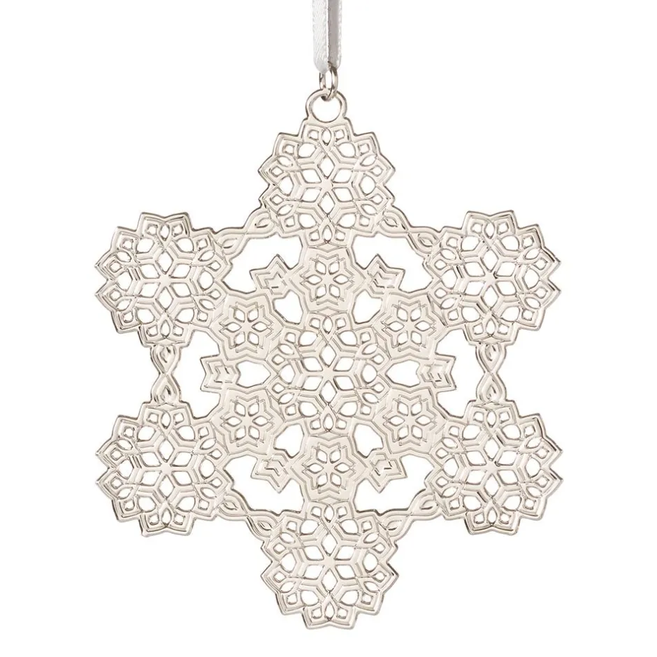 Clearance 2024 Sterling Silver Star and Snowflake Ornament Set Ornaments