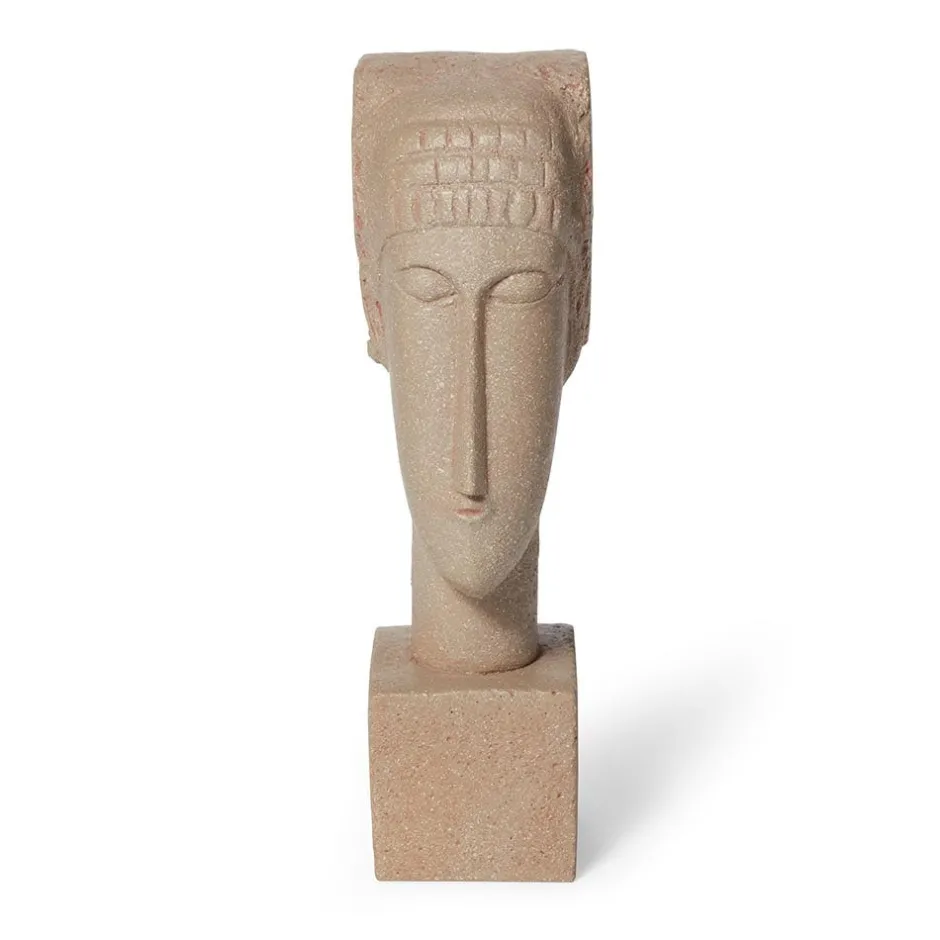 Amedeo Modigliani: Large Pink Tête Sculpture Sculpture