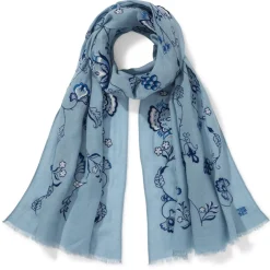 Clearance American Vines Embroidered Shawl Scarves & Wraps