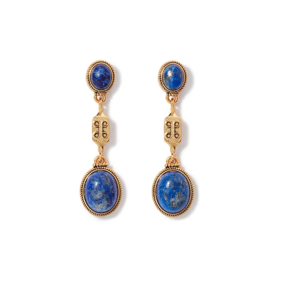 Ancient Gems Multistone Statement Necklace and Triple-Drop Lapis Earrings Set Jewelry Sets