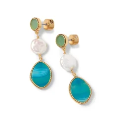 Hot Ancient Mixed Motifs Glass Triple-Drop Earrings Earrings