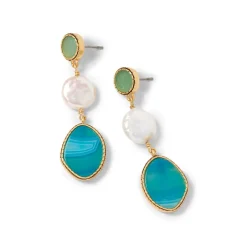 Hot Ancient Mixed Motifs Glass Triple-Drop Earrings Earrings