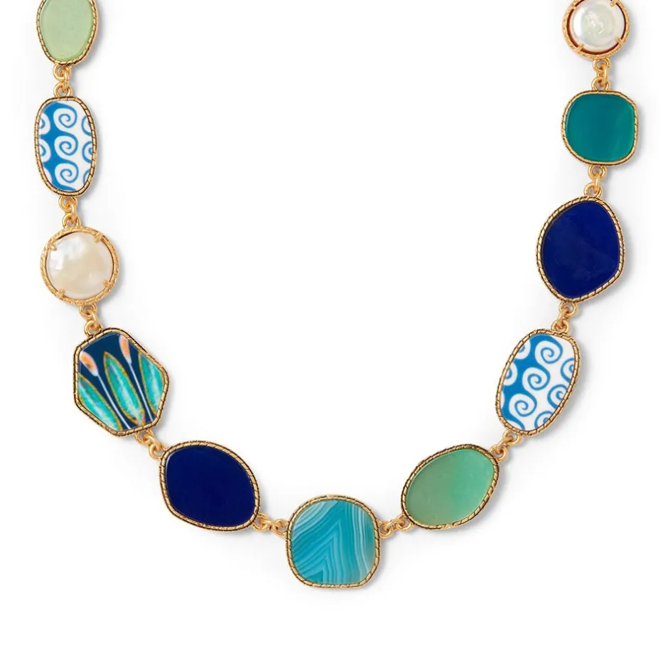 Discount Ancient Mixed Motifs Glass Statement Necklace Necklaces