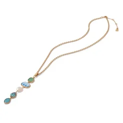 Sale Ancient Mixed Motifs Glass Pendant Drop Necklace Necklaces