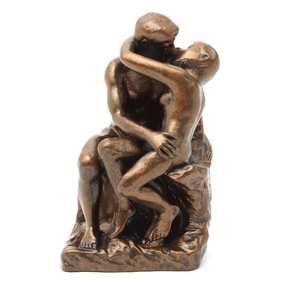 Best Auguste Rodin: The Kiss Bronze-Toned Sculpture Sculpture