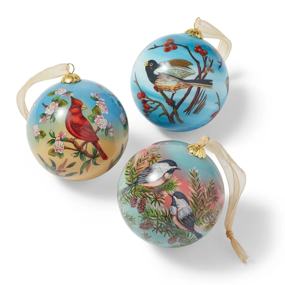 Discount Birds of America Hand-Painted Glass Ornament Set Ornaments