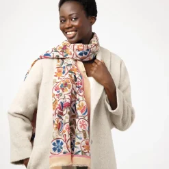 Best British Flowering Vines Embroidered Oblong Scarf Scarves & Wraps