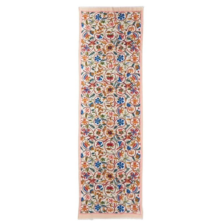 Best British Flowering Vines Embroidered Oblong Scarf Scarves & Wraps
