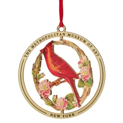 New Cardinal Grosbeak Spinning Ornament Ornaments