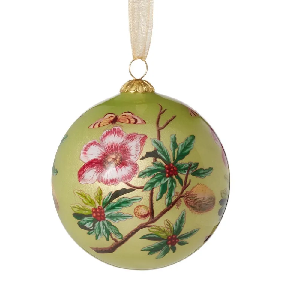 Sale Chelsea Botanicals Hand-Painted Glass Ornament Set Ornaments