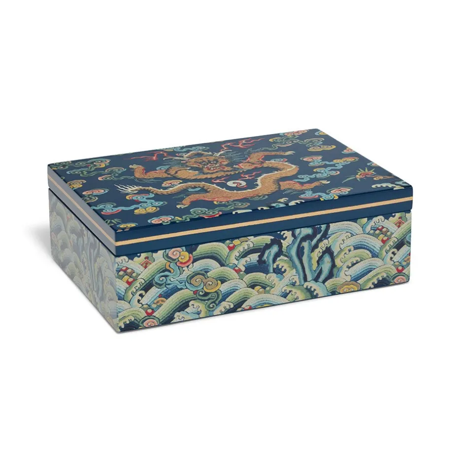 Hot Chinese Dragon Rank Badge Lacquer Box Decorative Accents