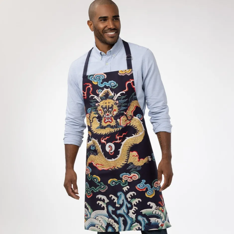 Clearance Chinese Dragon Rank Badge Apron Tableware