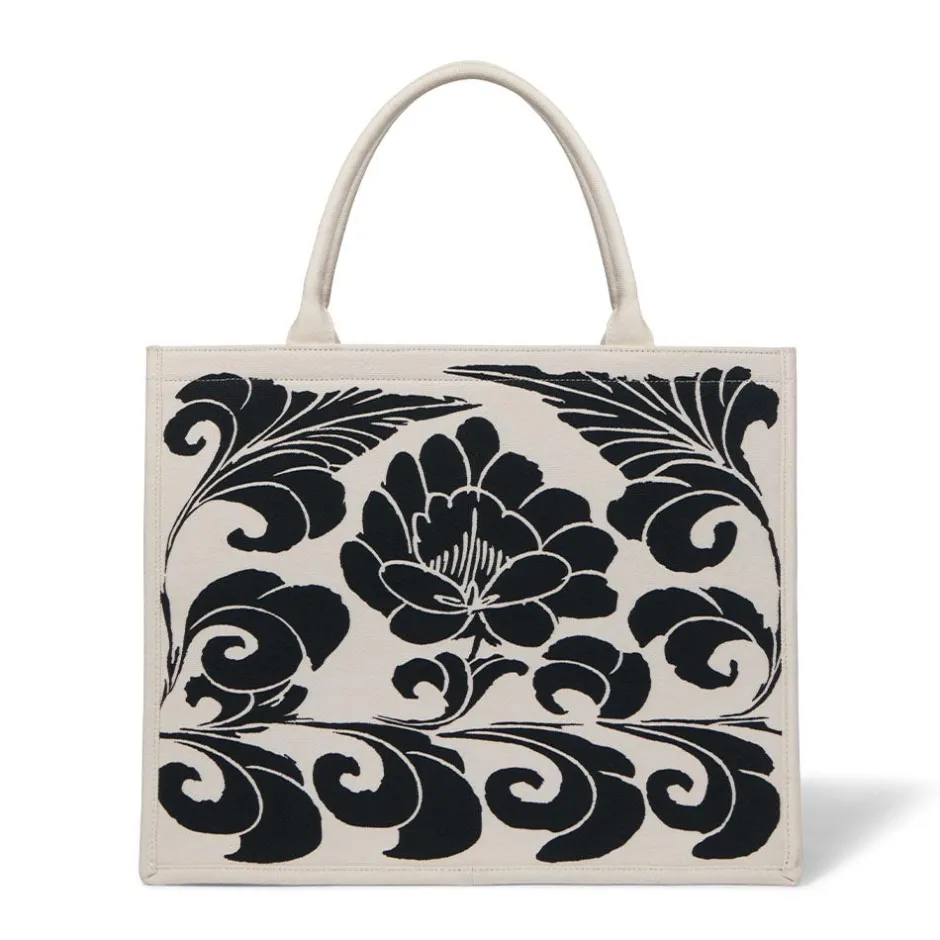 Discount Chinese Peony Oversize Structured Tote Bags