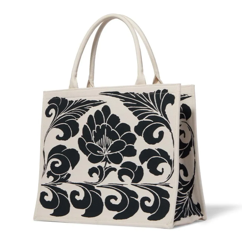 Discount Chinese Peony Oversize Structured Tote Bags