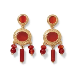 Outlet Classical Carnelian Chandelier Earrings Earrings