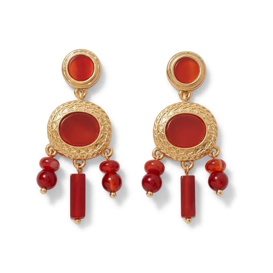 Outlet Classical Carnelian Chandelier Earrings Earrings