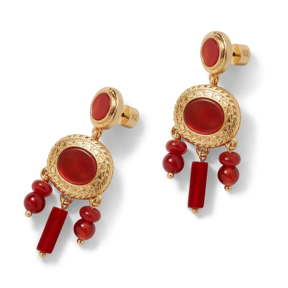Outlet Classical Carnelian Chandelier Earrings Earrings