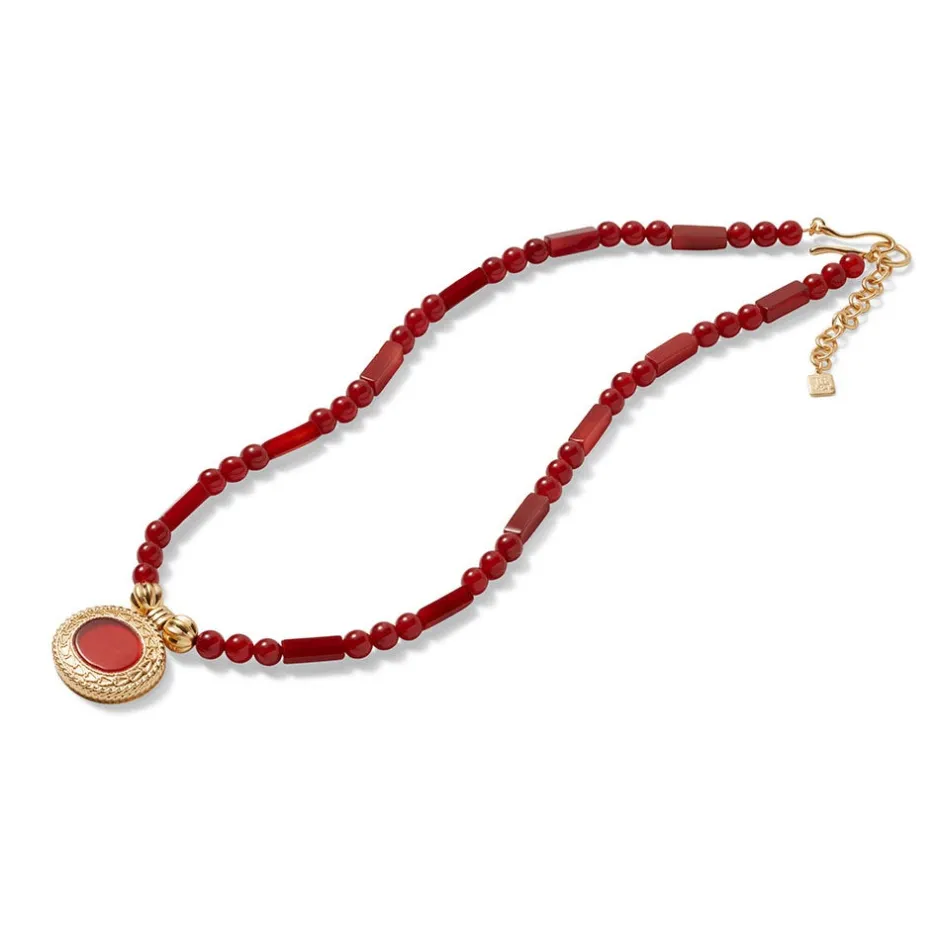 Classical Carnelian Pendant Necklace Necklaces
