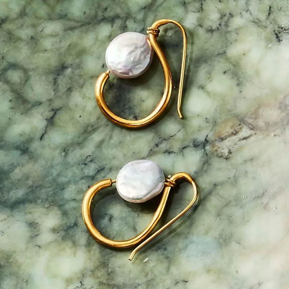 Online Coin Pearl Earrings Earrings
