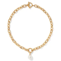 Best Cypriot Twist Pearl Chain Pendant Necklace and Triple-Hoop Earrings Set Jewelry Sets