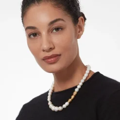 New Cypriot Twist Pearl Necklace and Drop Earrings Set Jewelry Sets