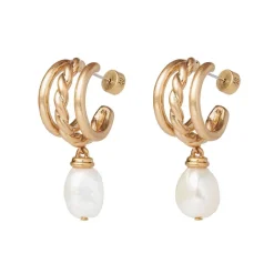 Online Cypriot Twist Pearl Triple-Hoop Earrings Earrings