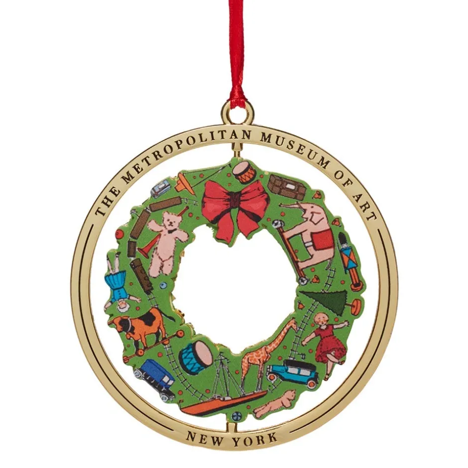 New December Wreath Spinning Ornament Ornaments