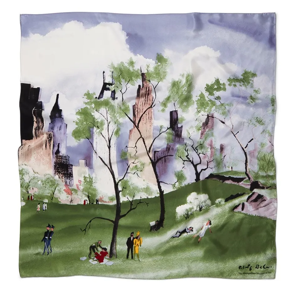 Sale Dehn Spring in Central Park Square Silk Scarf Scarves & Wraps