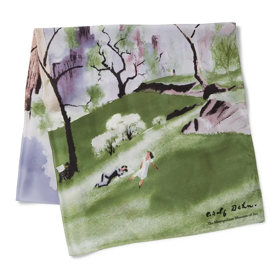 Sale Dehn Spring in Central Park Square Silk Scarf Scarves & Wraps