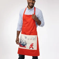 Best Earle Santa and Deer Apron with Pocket Tableware