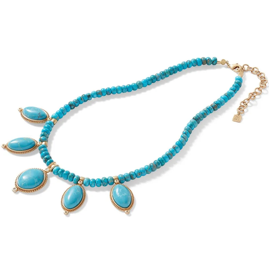 Outlet Egyptian Hathor Turquoise Multi-Drop Necklace Necklaces