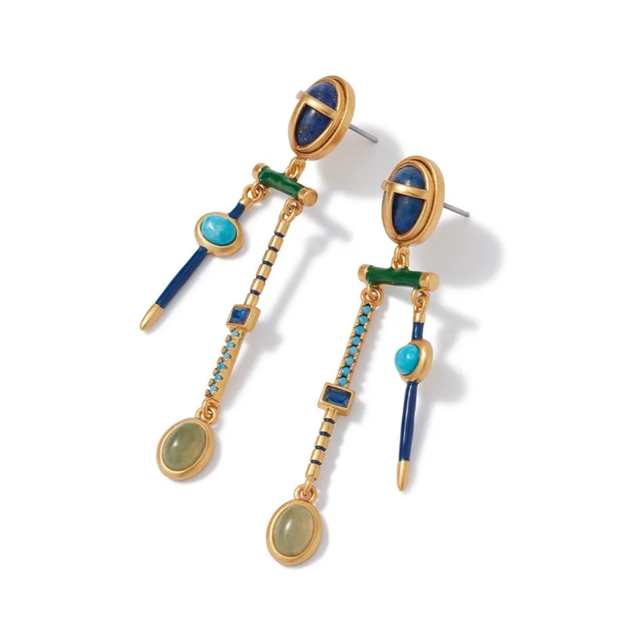 Sale Egyptian Heart Scarab Chandelier Earrings Earrings