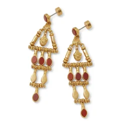 Sale Egyptian Nefer Amulet Red Jasper Chandelier Earrings Earrings