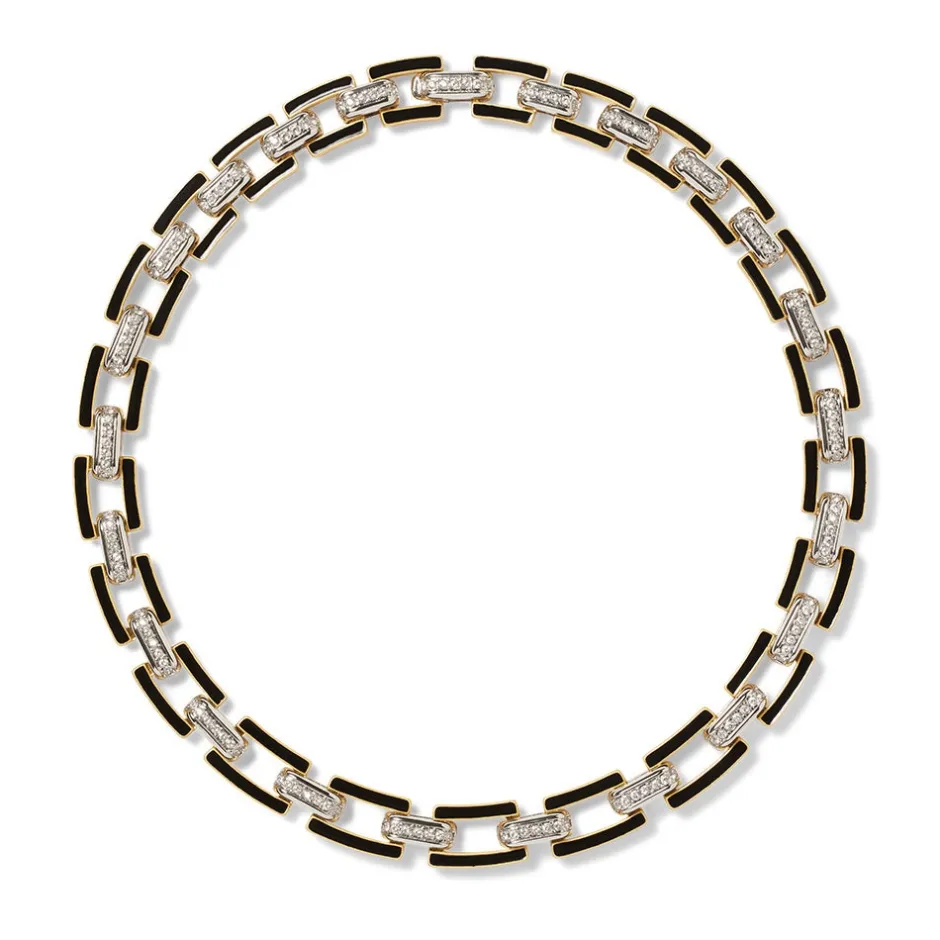 Sale European Buckle Enamel Collar Necklace Necklaces