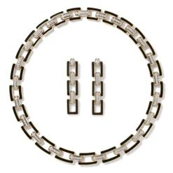 European Buckle Enamel Collar Necklace and Drop Earrings Set Jewelry Sets