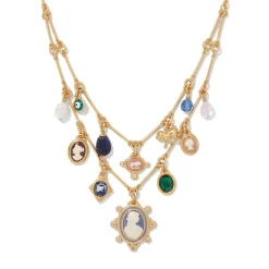 New European Cameo Charm Necklace and Drop Earrings Set Jewelry Sets