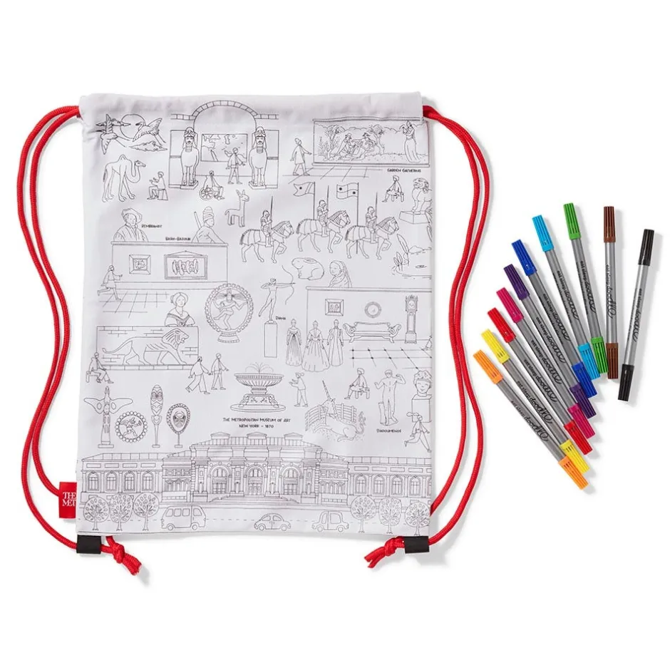 Favorite Galleries of The Met Color & Learn Washable Kids' Drawstring Backpack Art Supplies & Easels