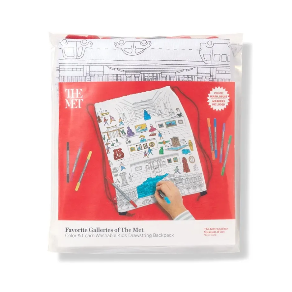Favorite Galleries of The Met Color & Learn Washable Kids' Drawstring Backpack Art Supplies & Easels