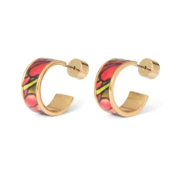 Outlet Favrile Tulip Enamel Hoop Earrings Earrings