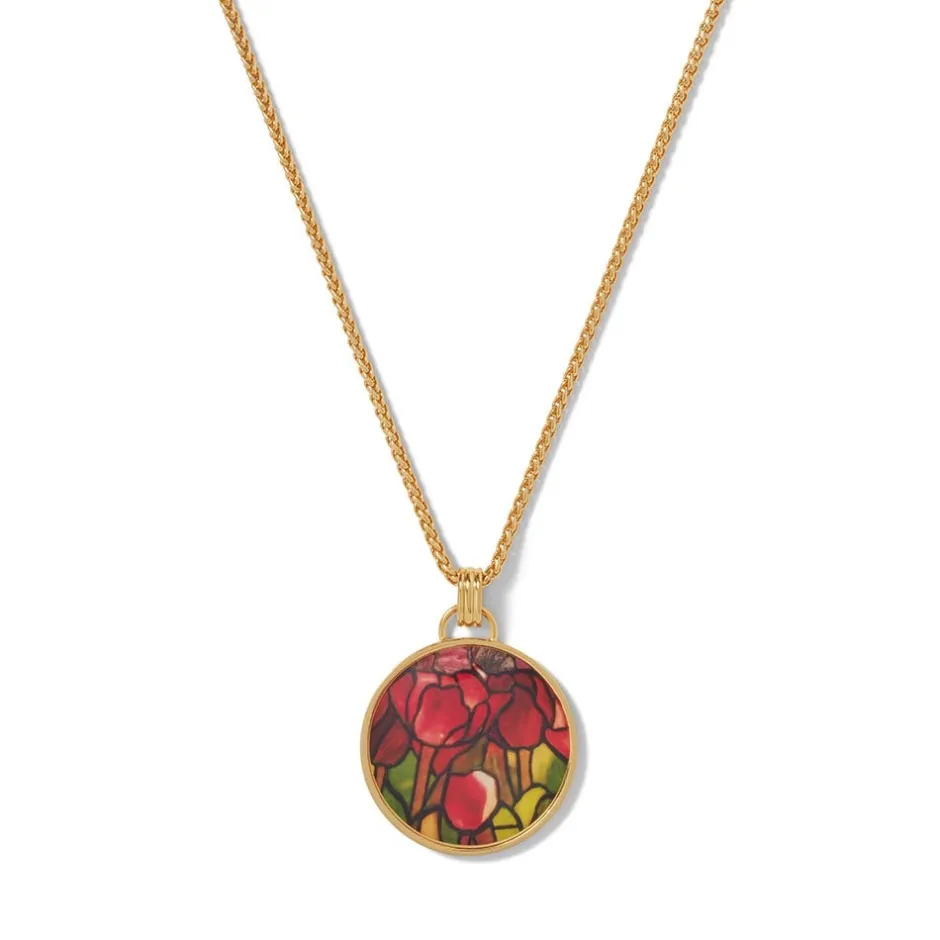 Favrile Tulip Enamel Pendant Necklace Necklaces