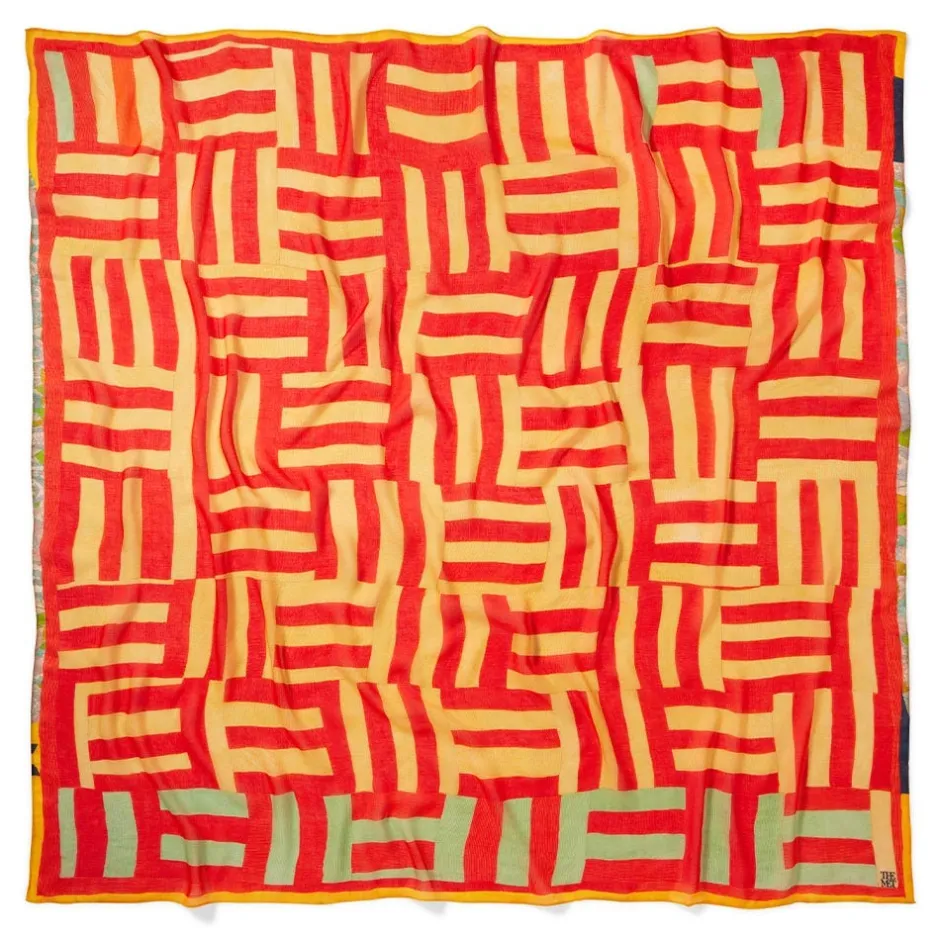Sale Gee's Bend Kennedy Basket-Weave Oversize Square Scarf Scarves & Wraps
