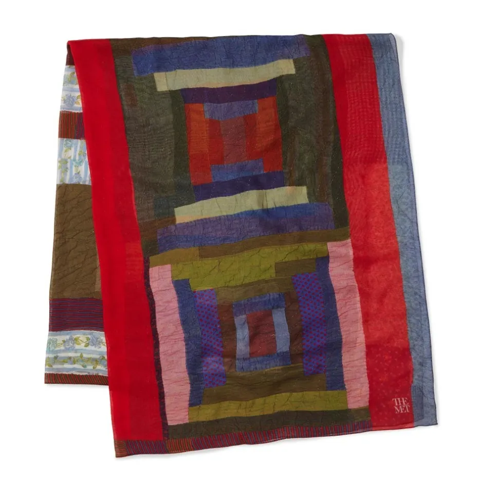 Discount Gee's Bend Pettway Quilt Design Oblong Silk Scarf Scarves & Wraps