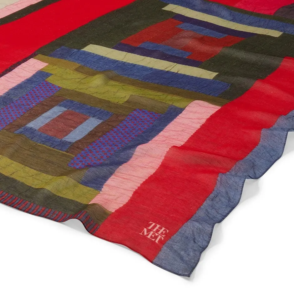Discount Gee's Bend Pettway Quilt Design Oblong Silk Scarf Scarves & Wraps