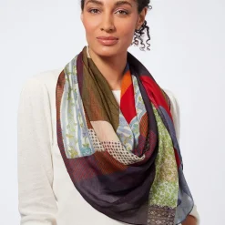 Discount Gee's Bend Pettway Quilt Design Oblong Silk Scarf Scarves & Wraps