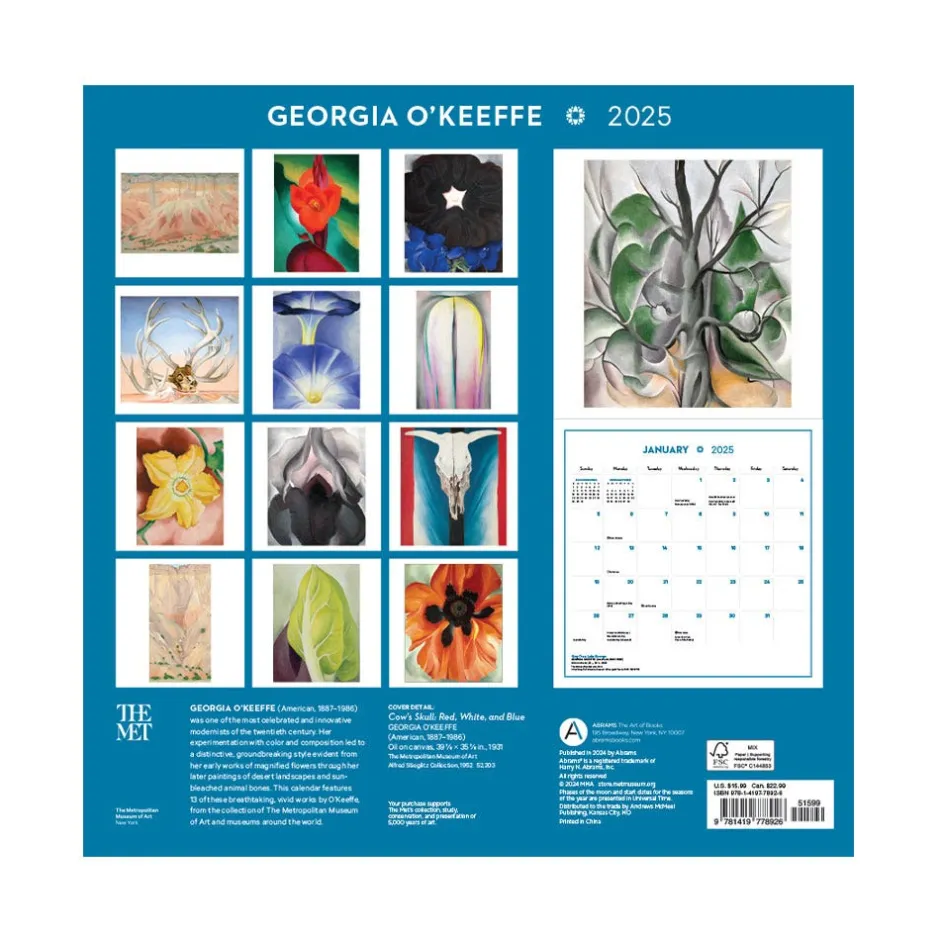 New Georgia O'Keeffe Wall Calendar 2025 Calendars