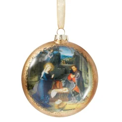 Best Gerard David Nativity Scene Glass Disc Ornament Ornaments