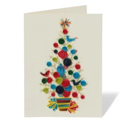 Discount Golden Christmas Tree Quilled Holiday Card Holiday Cards