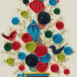 Discount Golden Christmas Tree Quilled Holiday Card Holiday Cards