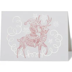 Outlet Gordon: Santa Riding Reindeer Fine Holiday Cards Holiday Cards