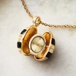 Hand-Enameled Egg Pendant Watch Watches